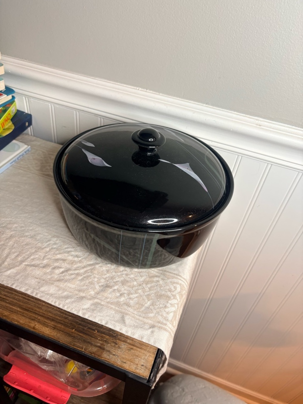 Mikasa Black Glass Covered Casserole with Lid